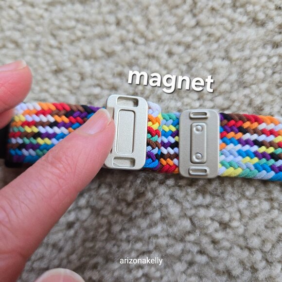 Samsung Galaxy Watch 20mm Stretchy Braided Fabric Band With Magnetized Closure - Picture 3 of 6